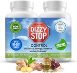 Dizzy Stop All-Natural Vertigo Relief & Non Drowsy Dizziness Relief for Inner Ear Balance & Motion Sickness - HSA Eligible & FSA Eligible Items, Travel Essentials, Made in USA (80 Count - Pack of 2)