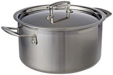 Le Creuset 3-Ply Stainless Steel Deep Casserole with Lid, 24 x 13.3 cm, 96200624001000, Silver