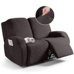 TAOCOCO Recliner Chair Cover, Stretch Sofa Cover 2 Seater With Arm Rest, Couch Cover Soft, Machine Washable Recliner Sofa Protector (Chocolate, 2 seater)