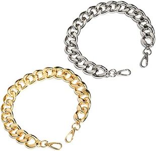 Zasvec Cadena para Bolso 2 Pieza Cadena de Repuesto con Cierres Correa de Cadena Plana Aluminio Bolsa Cadenas Metal Cadenas de Bolso Correa de Metal para Bolsa de Bolsos 40cm