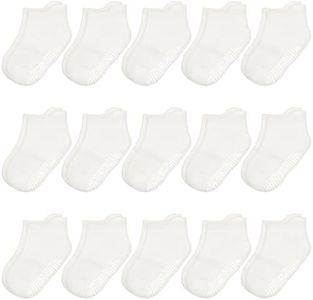 HYCLES 15 Pairs Toddler Socks, Kids Grip Socks for 6-12 Month Non Slip Ankle Sock for Baby Boys Girls