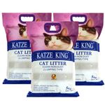 Foodie Puppies Katze King Strong Fragrance Cat Litter 15Kg, (5Kg x Pack of 3, Apple) | Clean Non-Dust Clumping Type Exclusive Scoopable with Odour Control for Cat and Kitten