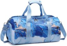 Octsky Duffle Bag Girls Teens Kids Sports Gym Bag with Shoe and Wet Clothes Compartments, Dance Swimming Sleepover Overnight Weekender Travel Bag, # Gilded Blue