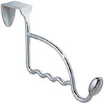 iDesign Orbinni Over The Door Valet Hook for Coats, Hats, Robes, Towels, Sweaters, Perfect for Bedroom, Bathrooms and Mudroom Closets, 1 Hook with 4 Slots for Clothing Hangers, Chrome