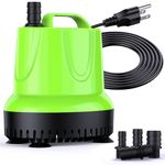 FREESEA 660GPH 40W Submersible Pump with Bottom Suction Strainer for Aquarium, Small Pool, Statuary, Pond, Hydroponics