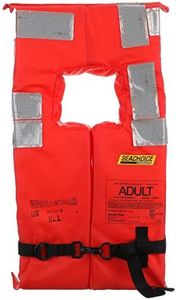 Seachoice Type I Commercial Offshore Vest, Fluorescent Orange, Reflective Panels, Adult, Over 90 Lbs.