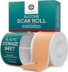 Medi Grade Silicone Scar Tape with Hygienic Case and Perforated Silicone Scar Sheets, 2 Meters - Reusable Silicone Scar Gel Tape for effective C-section and Keloid Scar Treatment - Silicone Tape Scars