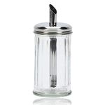 Classic Retro Cafe Glass Sugar Dispenser Pourer Shaker Large Stainless Steel