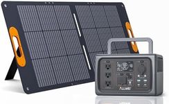 ALLWEI LiFePO4 Solar Generator 512Wh(Peak 1000W) with 100W Solar Panel, 500W Portable Power Station with UPS Mode, 3 AC Outlets, Home Battery Backup for Outdoor Camping RV Off-Grid Travel