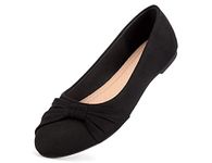 MaxMuxun Women Black Office Work Dress Comfort Ballerina Ballet Flat Pumps Slip On Dance Dolly Shoes Size 8 UK / 41 EU