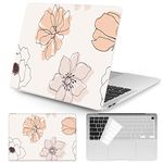 Watbro Compatible with MacBook Air 13 Inch Laptop Case 2020 2019 2018 Released A2179 M1 A2337 A1932,Plastic Hard Shell Protective Case with Keyboard Cover,Gentle line Art Print