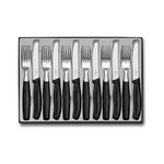 Victorinox Swiss Classic Table Set, 12 pcs., Tomato Knives, Extra Sharp Blade, Wavy Edge, 11 cm, Stainless Steel, Black