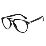 Legend Eyewear Women Men Money heist Professor Funky Fake Nerd Glasses, Premium Clear Lens, Safety and Durable Design Special for You, Shiny Black,