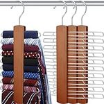 4 Pieces Tie Hanger for Men Wooden 