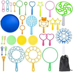 ZOYDP 31PCS Bubble Wand, Giant Bubble Wand, Bubble Wands Kids with Tray, Bubble Wands Bulk, Blowing Bubble Wands, Bubble Wand Set for Kids Outdoor Summer Activity Birthday Party, Various Shapes