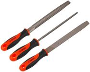 HOMKLV 3-Piece 8-Inch Professional File Set, High Carbon Steel Metal Files with Flat/Half-Round/Round Shapes, Ideal for Metal, Wood, Plastic & DIY Projects