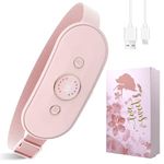 Auskang Rechargeable Heating Pad,6 Heating Levels + 6 Massage Modes for Period Cramps Relief, Period Heating Pad Electric, Cordless Heating Belt Gifts for Women Girls- Pink