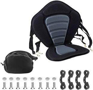 Vashly Kayak Seat Deluxe Padded Fishing Boat Seat Deluxe Sit-On-Top Canoe Seat Cushioned - Comfortable Backrest Support Universal Sit with Adjustable Back Strap and Storage Bag