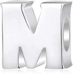 Fantasticharm fits Pandora Bracelet Alphabet Initial Letter A-Z 925 Sterling Silver Beads Fits Pandora Letter M Charm Bracelets