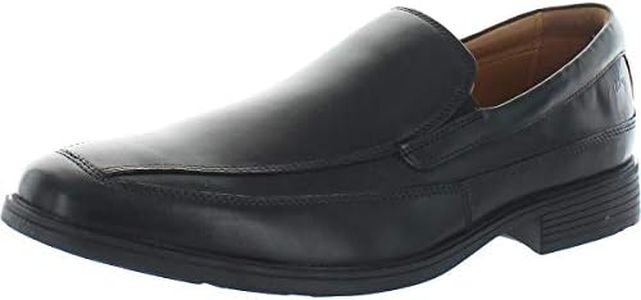 Clarks Men's Tilden Free Loafer, Black Leather, 9.5 US Wide