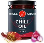 Jungle Kitchen Crunchy Garlic Chili Oil Chili Crisp Oil Vegan & Gluten-Free for Meats, Stir Fry, Vegetables, 6oz