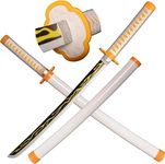 Demon Slayer Sword Bamboo Sword Kids Teenager Cosplay Sword - Size 76 cm For Child (Agatsuma Zenitsu)