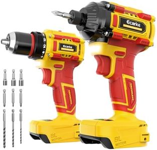 Cordless Drill Driver Impact Driver Compatible with DeWalt 20V Battery (Bare Only), Brushless Power Tool Combo Kits, 3/8'' Drill 2800 In-lbs & 1/4'' Driver 440 In-lbs for Home DIY, Woodworking