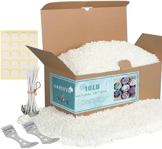 SAEUYVB Natural Soy Candle Wax for Candle Making, 10lb Bag, Premium Granular Soy Wax, 20 Cotton Candle Wicks, 20 Wick Stickers and 2 Centering Devices-Perfect as Christmas Home Decoration