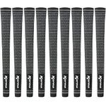 Karma Velour Black/White Jumbo (+1/16") Golf Grips (9 Pack)