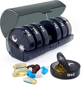 Techshining Pill Organizer 7 Day 2 Times a Day, Daily Pill Container Weekly BPA Free Pill Case for Pills, Vitamin, Fish Oils, Supplements, Medicine Holder