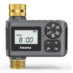 Water Timer with Brass Inlet and Outlet for Garden Hose, Hose Timers with Rain Delay/Manual/Auto Mode, Outdoor Sprinkler Timer for Drip Irrigation and Lawn Watering System, 1 Outlet