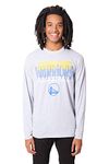 NBA Golden State Warriors Men's T-Shirt Supreme Long Sleeve Pullover Tee Shirt, X-Large, Gray