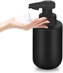 Automatic Soap Dispenser, Ceramic Automatic Foam Soap Dispenser, IPX5 Waterproof Electric Soap Dispenser with Matte Glaze Process for Kitchen, Bathroom, Hotel (Black)