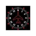 CafePress Flight Instruments Square Sticker 3 X 3 Square Bumper Sticker, 3"x3" (Small) or 5"x5" (Large)