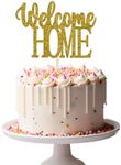 Welcome Home Cake Topper Glitter Cardstock Party Favour Party Decoration Cake Toppers (Gold)