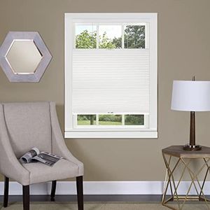 Cordless Cellular Pleated Window Shades - 30 Inch Width, 64 Inch Length - White - Light Filtering Top-Down Honeycomb Pull Down Blinds for Windows and Skylights by Achim Home Decor