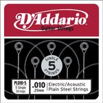 String Bulk D'Addario PL010-5 Hi Carbon Steel 5-Pack