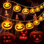 Etopgo Halloween Pumpkin String Lights, 3M20LED Battery Operated Halloween Fairy Lights with 6h Timer, Waterproof Outdoor Pumpkin Lights for Halloween Theme Party,Window,Autumn Decoration