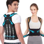 JCOTTON Back Brace Support Posture Corrector for Women & Men:2-in-1 Back Support, Lightweight and Flexible Shoulders Straightener for Yoga, Office, Gym, Desk Work, Portable Orthosis, Relieves Pain