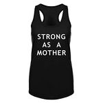 GROWYI Funny Workout Tank Tops Racerback for Women-Strong As A Mother Womens Humor Saying Fitness Gym Sleeveless Shirts Grey