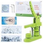 MK.Bear Button Maker Machine 32mm /1.25 inch,Button Press Machine for DIY Gift,Installation-Free Pin Maker Machine with Free 500pcs Button Parts & 100pcs Pictures &Adjustable Circle Cutter(Green)