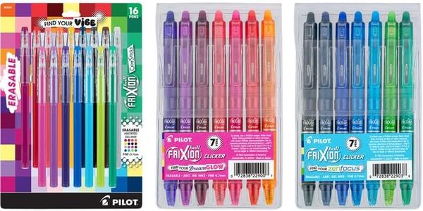 PILOT, FriXion Vibe Collection, 16pk Colorsticks, 7pk ZenFocus Clicker, 7pk Dreamglow Clicker, Assorted Inks