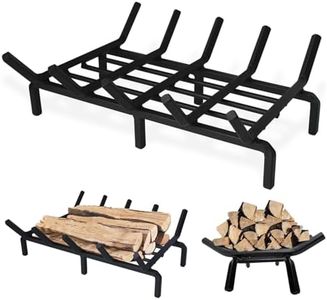 Fireplace Grate 16in Iron Fire Pit Grate Heavy Duty Support Log Holder for Inside Fireplace Home Camping Outdoor Hearth Essentials, Fire Pit