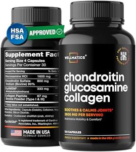 Glucosamine Chondroitin with MSM & Collagen - Made in USA - Natural Joint Support Supplement - Triple Action for Joint Health - Joint Discomfort Relief for Back, Knees, Hands - 120 Capsules