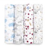 aden + anais Swaddle Blanket | Boutique Muslin Blankets for Girls & Boys | Baby Receiving Swaddles | Ideal Newborn & Infant Swaddling Set | Perfect Shower Gifts, 4 Pack, Harry Potter