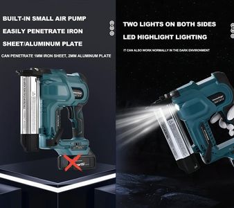 18 Gauge Cordless Nail & Staple Gun for Makita 18V – 2-in-1 Electric Nailer for Upholstery & Woodworking, Tool Only