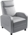 Homall Recliner Chair, Recliner Sofa PU Leather for Adults, Recliners Home Theater Seating with Lumbar Support, Reclining Sofa Chair for Living Room (Leather, Grey)