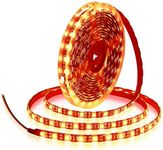 ALITOVE 16.4ft 5050 SMD Black PCB Orange LED Flexible Strip Light lamp 5M 300 LEDs Waterproof IP65 12V DC for Home Hotels Clubs Shopping malls Cars Lighting