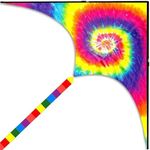 Colorful Vortex Kite for Adults, (62x31.5) in Art Rainbow Kites, Easy to Assemble, Outdoor Beach Toys Games for Beginners