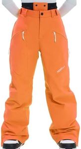 HIGH EXPERIENCE Ski Pants Snow Snowboard Pants Waterproof Insulated Baggy Windproof Hiking Winter Warm for Men Women (Orange, X-Large)